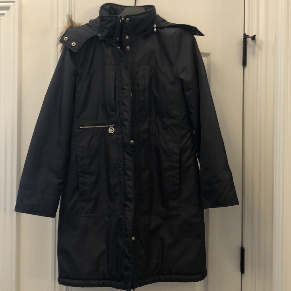 Michael Kors Dark Grey Coat w detachable hood sz M